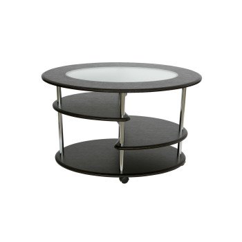 Стол журнальный "Эллипс" со стеклом, Венге