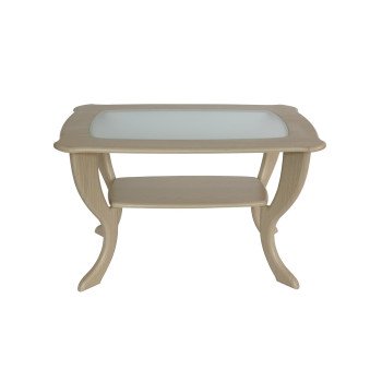 Стол журнальный "Маэстро" со стеклом СЖС-01, Дуб беленый