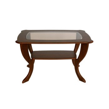 Стол журнальный "Маэстро" со стеклом СЖС-01, Орех