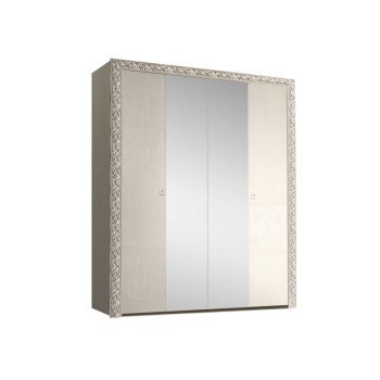 Тиффани Премиум Шкаф 4-х дв. для платья и белья с зеркалом Тиффани Премиум Шкаф 4-х дв. для платья и белья с зеркалом