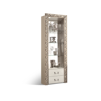 Тиффани Премиум Витрина 1-ств. для посуды с ящиками