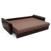 Диван Амстердам еврокнижка коричневый со спальным местом 150 см экокожа / рогожка