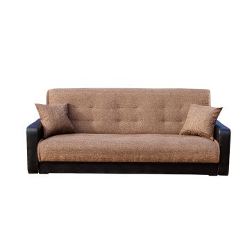 Диван Лондон коричневый 120 экокожа / рогожка