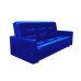 Диван-книжка Аккорд пружинный синий со спальным местом 140 см экокожа