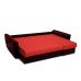 Диван угловой Амстердам еврокнижка красный со спальным местом 150 см экокожа / рогожка