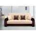Диван-книжка Liv комби со спальным местом 120 см экокожа бежевая / коричневая