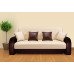 Диван-книжка Liv комби со спальным местом 120 см экокожа бежевая / коричневая
