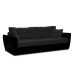 Диван Амстердам еврокнижка черный со спальным местом 160 см экокожа / рогожка