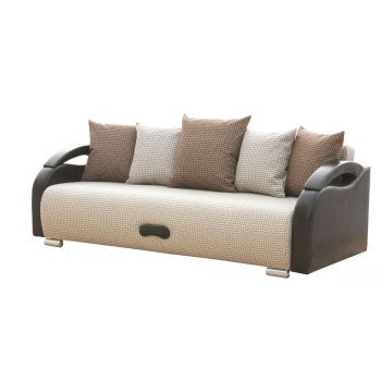 Диван еврокнижка Юпитер рогожка бежевая 5 подушек