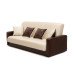 Диван-книжка Аккорд комби со спальным местом 140 см экокожа бежевая / коричневая