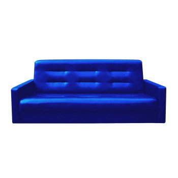 Диван-книжка АККОРД синий со спальным местом 140 см экокожа