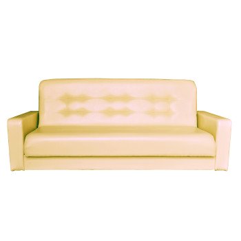 Диван-книжка Аккорд пружинный бежевый со спальным местом 120 см экокожа