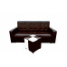 Диван-книжка Аккорд пружинный коричневый со спальным местом 140 см экокожа