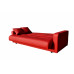 Диван-книжка Аккорд пружинный красный со спальным местом 140 см экокожа
