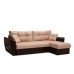 Диван угловой Амстердам еврокнижка бежевый со спальным местом 160 см экокожа / рогожка