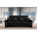 Диван-книжка Liv черный со спальным местом 120 см экокожа