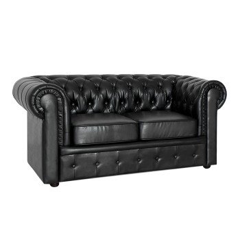 Диван Честер 2- х местный, черный Диван Честер 2- х местный, черный