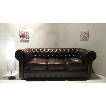 Диван Честер 3- х местный, коричневый