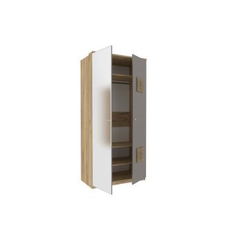 Фиджи Шкаф двухстворчатый с декоративными накладками с зеркалом