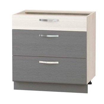 74.92 Графит Напольный шкаф (3 ящика с системой плавного закрывания) 74.92 Графит Напольный шкаф (3 ящика с системой плавного закрывания)