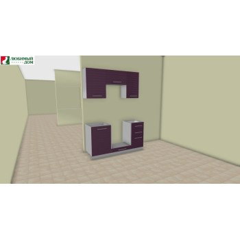 Кухня Анастасия тип 3 Белый глянец / Ежевика (выставочный образец) Кухня Анастасия тип 3 Белый глянец / Ежевика (выставочный образец)