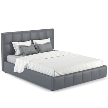 Кровать интерьерная Хлоя, к/з Пегасо лайт грей (серый), ШхГхВ 170х212х105 см., сп.м. 1600х2000, б/о, б/м