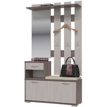 Лира ГК Прихожая 1 2-0714+2-3814 Тумба под обувь + Вешалка с зеркалом Лира ГК Прихожая 1 2-0714+2-3814 Тумба под обувь + Вешалка с зеркалом