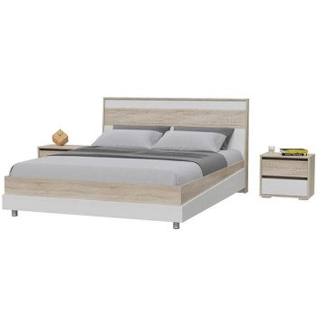 Мальта Кровать 1600 + две тумбочки 4-0915+4-1815+4-0915 Мальта Кровать 1600 + две тумбочки 4-0915+4-1815+4-0915