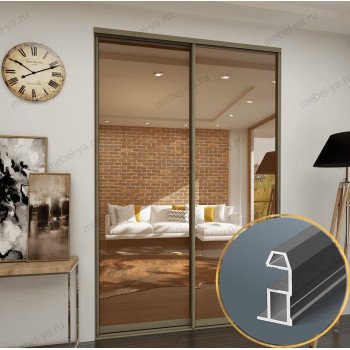 Дверь купе зеркало бронза (в профиле ms-161)