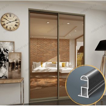 Дверь купе зеркало бронза (в профиле ms-162) Дверь купе зеркало бронза (в профиле ms-162)