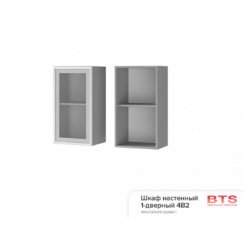 4В2 Шкаф настенный 1-дверный со стеклом Титан