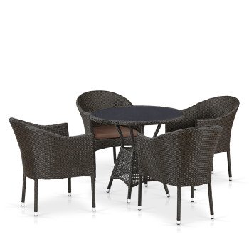 Комплект плетеной мебели T707ANS/Y350-W53 4Pcs Brown Комплект плетеной мебели T707ANS/Y350-W53 4Pcs Brown