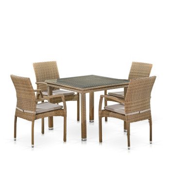 Комплект плетеной мебели T257B/Y379B-W65 Light Brown (4+1) Комплект плетеной мебели T257B/Y379B-W65 Light Brown (4+1)