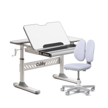 Комплект парта Tulipa Grey-WB + кресло Mente Grey