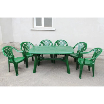 Комплект стол прямоугольный Премиум + кресло Престиж-2 темно-зеленый