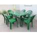 Комплект стол прямоугольный Премиум + кресло Салют темно-зеленый
