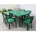 Комплект стол прямоугольный Премиум + кресло Комфорт темно-зеленый