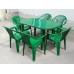 Комплект стол овальный + кресло Салют темно-зеленый