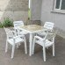 Комплект стол квадратный Греческий орнамент + кресло Далгория белый