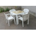 Комплект стол квадратный Греческий орнамент + кресло Летнее белый