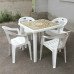 Комплект стол квадратный Греческий орнамент + кресло Комфорт белый