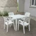 Комплект стол квадратный + кресло Далгория белый