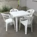 Комплект стол квадратный + кресло Комфорт белый