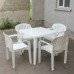 Комплект стол квадратный + кресло Летнее белый