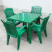 Комплект стол квадратный + кресло Премиум темно-зеленый