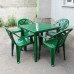Комплект стол квадратный + кресло Престиж темно-зеленый