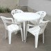 Комплект стол круглый + кресло Комфорт белый