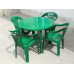 Комплект стол круглый + кресло Комфорт темно-зеленый
