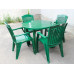 Комплект стол круглый + кресло Премиум темно-зеленый
