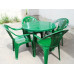 Комплект стол круглый + кресло Салют темно-зеленый